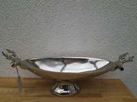 Schale Hirschkopf Dekor Aus Alu Silber (B/H/T) 44X16X14Cm Dekoschale Wohnen Deko