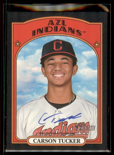 Carson Tucker 2021 Topps Heritage Minor League Black Auto /50 #ROA-CT ...
