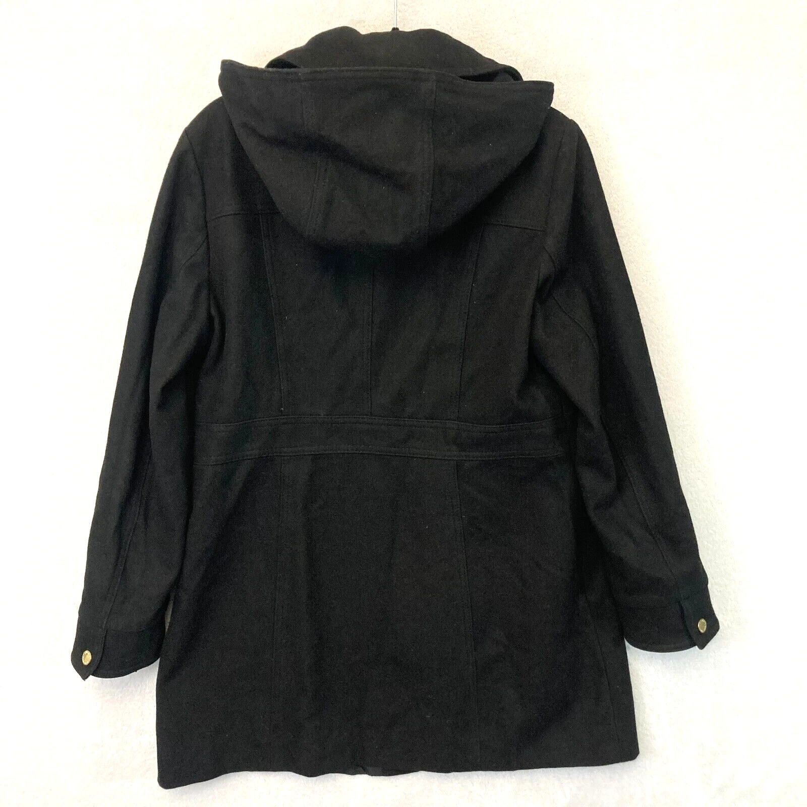 Cappotto donna Michael by Michael Kors lana nero grande L giacca zip pesante caldo