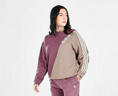 adidas Women's Adicolor Sliced Trefoil Crewneck Sweatshirt