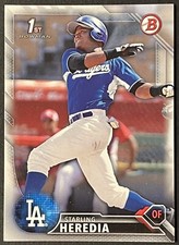 2016 Bowman Prospects 1st Bowman Starling Heredia #BP18 Los Angeles Dodgers