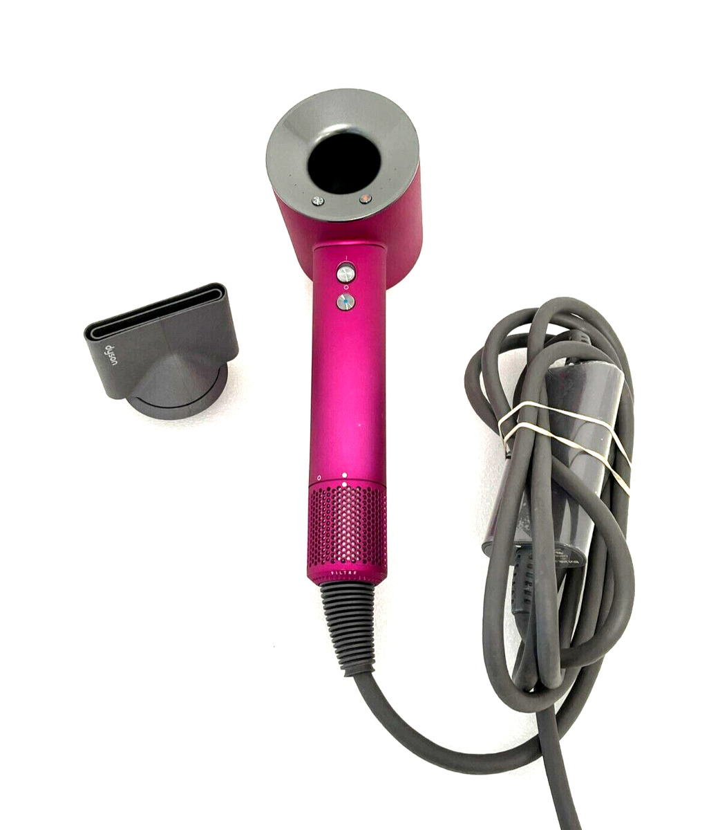 Dyson Supersonic Hair Dryer HD01 Fuchsia/Nickel and Concentrator (USED)