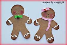 ELITE4U GINGERBREAD premade paper piecing scrapbook diecut page piece WOLFFEY5