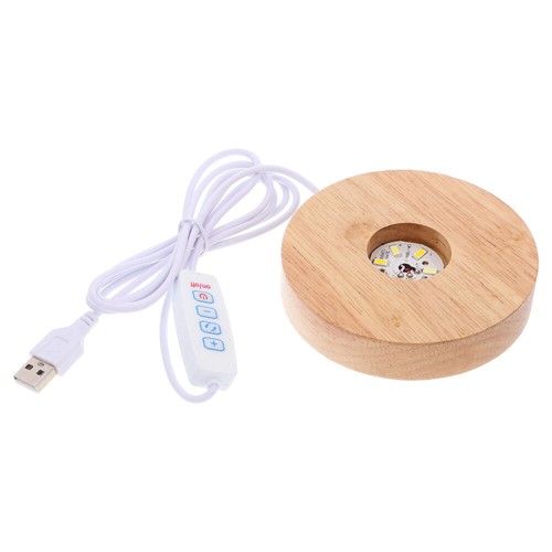 Small Lamp Base Led Base Light Wood Ball Base Wood Pedestal Table Base Lighted