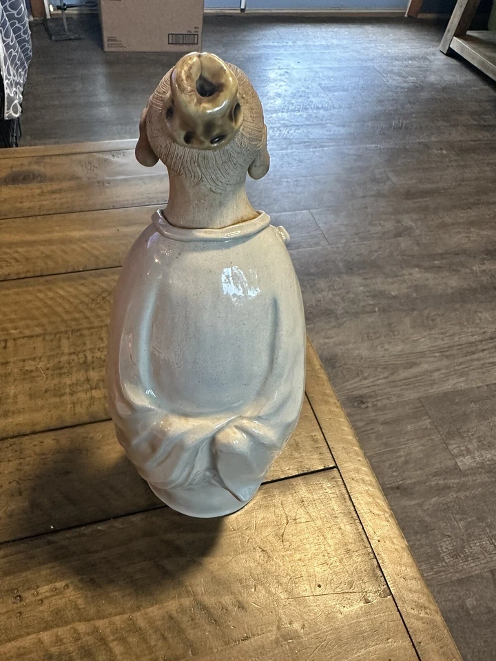 Antigua estatua japonesa del siglo XVIII Celadon Ware estatuilla viejo monje mago Foto 3 de 4