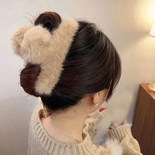 Large Hairpin Back Head Clip Cute Plush Headdress Hair Scratching Hair Clamps✔