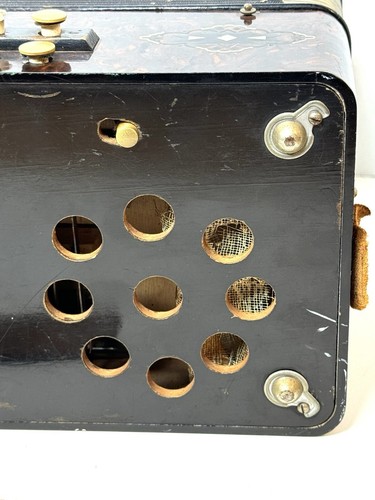Antiker Hohner Knopfkasten Akkordeon Melodeon Musikinstrument Blasebalg selten " - Bild 9 von 19