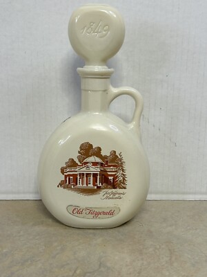 Vtg Old Fitzgerald Flagship Decanter 1849 Thomas Jefferson s Monticello Empty