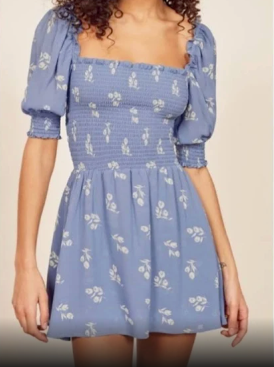 Reformation Elle Floral Smocked Short Mini Sun Dress S Puff Sleeve, Boho,  Flirty | eBay