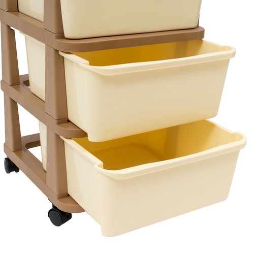 6 Tiers Storage Cabinet Large Plastic Storage Cabinet Drawer Storage Cart +Wheel - Picture 3 of 23