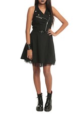 ROYAL BONES by TRIPP BIKER MOTO GOTHIC SEXY PUNK ROCKER ZIPPER DRESS