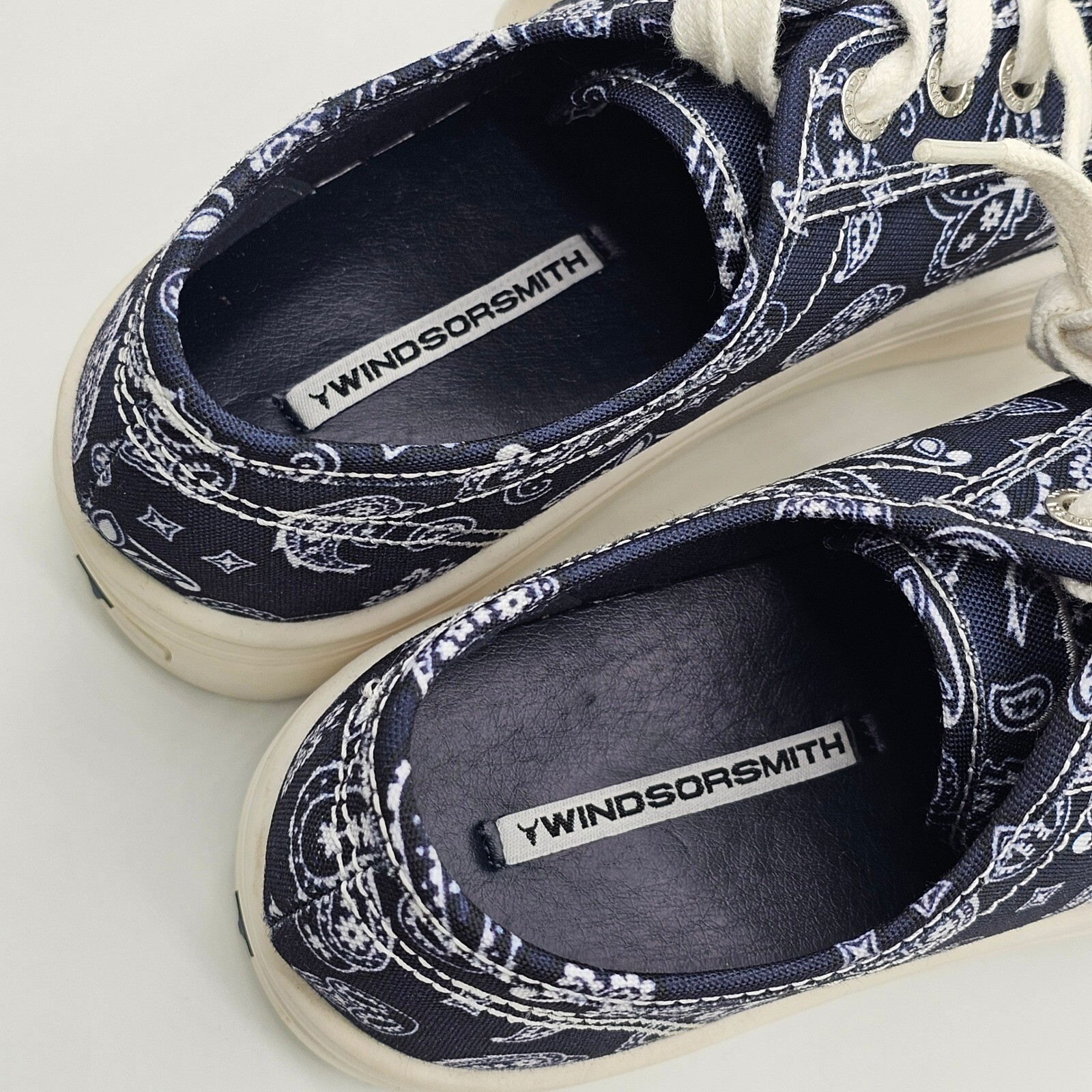 Windsor Smith Ruby Platform Sneakers Blue Paisley… - image 4