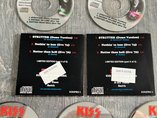 KISS CD 3" Strutter Demo 1973 5pc Set Austria VERSION B Vintage Kiss Aucoin - Picture 10 of 10