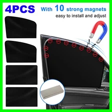 4PCS Magnetic Car Sun Shade Side Front & Rear Window Full Blackout Curtains