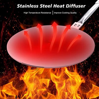 Heat Diffuser Simmer Ring Plate, Stainless Steel With Stainless Handle, Inductio