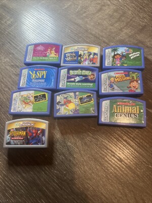 Leap Frog  Leapster Learning Game Cartridges Lot of 10 Disney Dora Spider-man