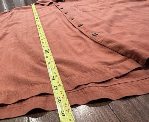 Tommy Bahama Shirt Mens Sz XXL Brick Red Button Up Silk Camp Casual Relaxed - Picture 6 of 7