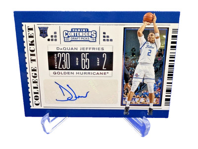 2019-20 Contenders Draft Picks Rookie RC Auto #109 DaQuan Jeffries Tulsa Knicks