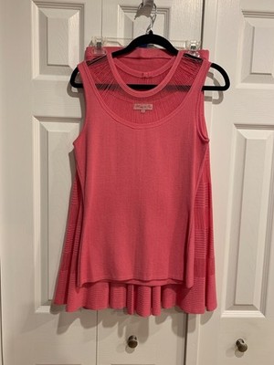 Monique du Rock 2-Piece Knit Dress Pink Sz S Sheer Thread Layer Boho Indie Arty