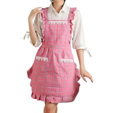 Kitchen Cooking Plaid Cute Apron Vest Adjustable Bib Soft Chef Smock Women