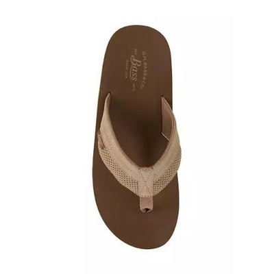 G.H. Bass & Co Hatteras Mens Taupe Faux Leather Flip Flop  display picture 1