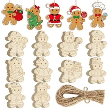 80PCS Wooden Christmas Ornaments to Paint, 8 Styles DIY Blank Unfinished Wood...