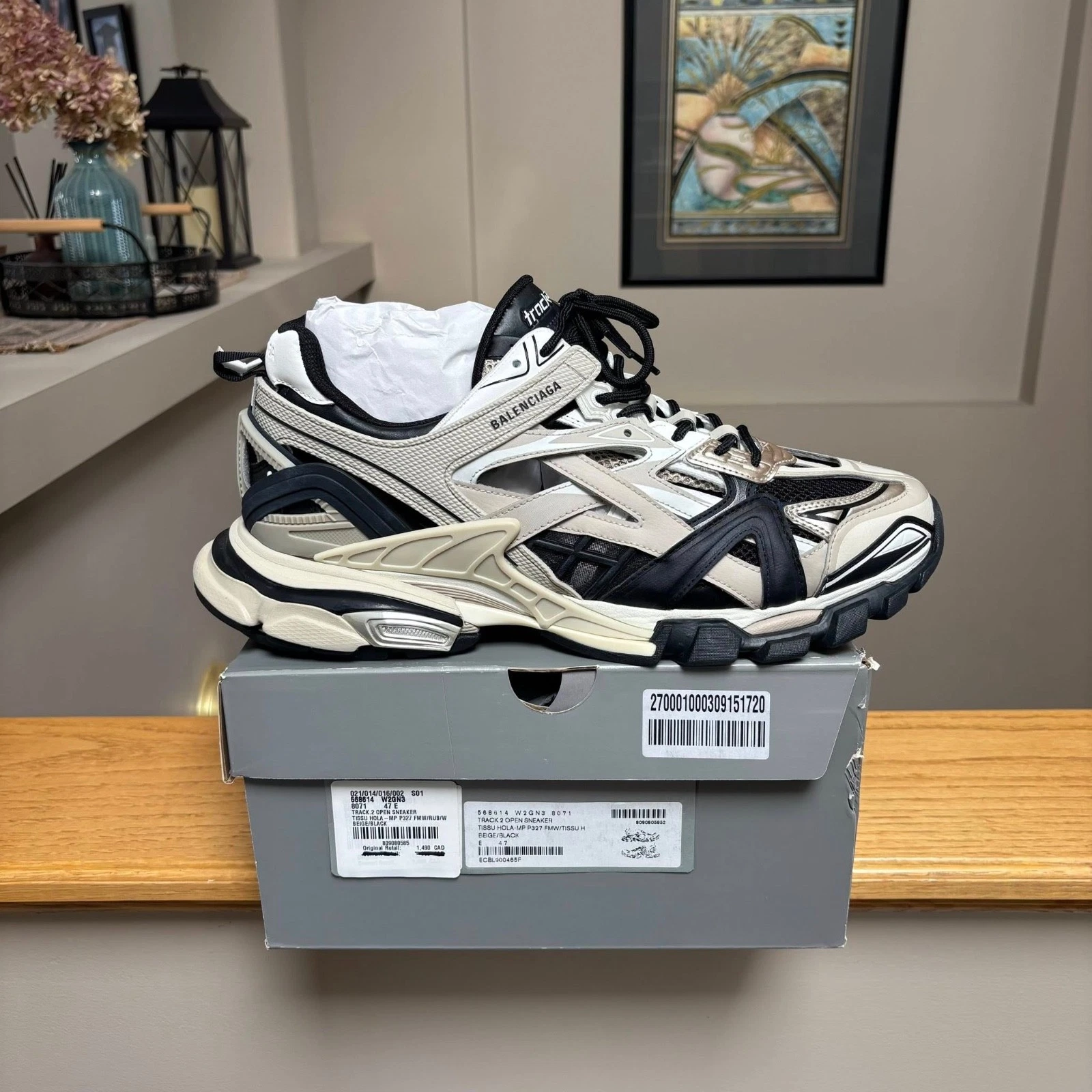 Balenciaga — Balenciaga Beige & Black Track 2 Sneakers - 47EU  / 14US - $1150 - Authentic