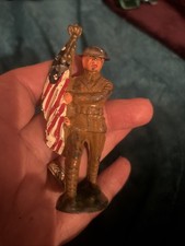 FLAGBREARER - BARCLAY LEAD SOLDIER, Early, Removable Helmet Excellent Condition