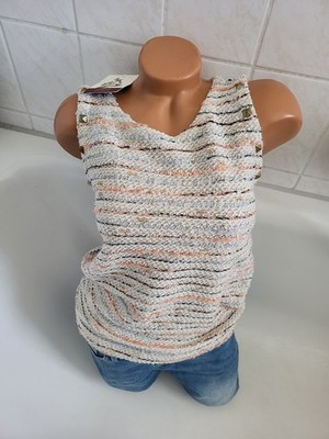 Pull & Bear Damen Top Strick Creme farbig S Neu