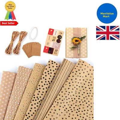 Recyclebares glänzendes Geschenkpapier Set - 6 Blatt für unvergessliche Geschenkpräsentation