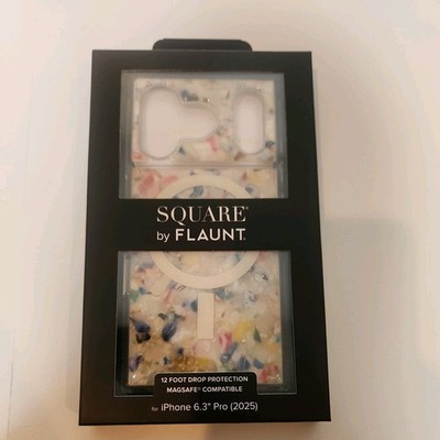 Flaunt Square Protective Case for iPhone 17 Pro Rainbow Confetti Tortoise New 