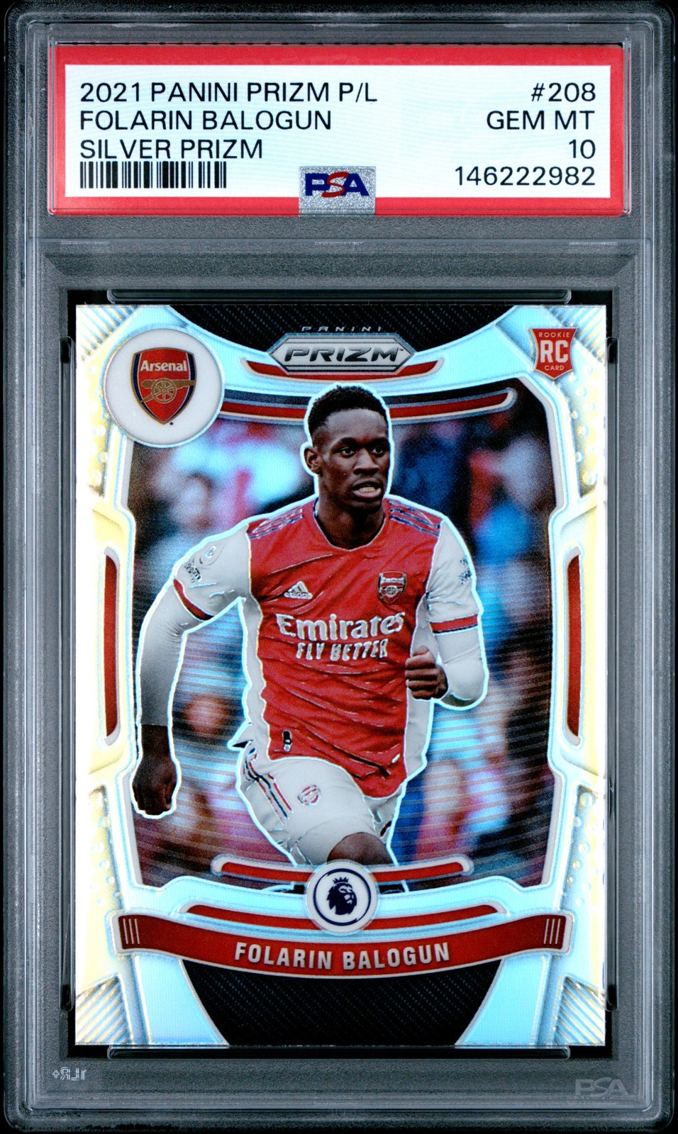 2021 PANINI PRIZM PREMIER LEAGUE SILVER PRIZM #208 FOLARIN BALOGUN PSA 10