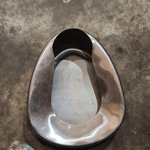 Stainless Steel Bed Pan Silver Reusable Disinfectable Unisex