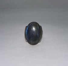 Vintage 925 Sterling Silver Ring With Beautiful Oval Labradorite Stone Sz7