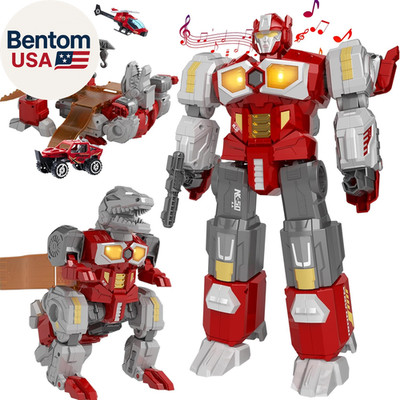 Transforming Toys - Dinosaur Robot Action Figures - Magnetic Assembling Robot To