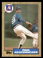 1987 Topps #132 Paul Assenmacher Rookie Card Atlanta Braves