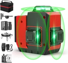 12 Lines Laser Level 3x360° Self Leveling Green Level,3D Black 