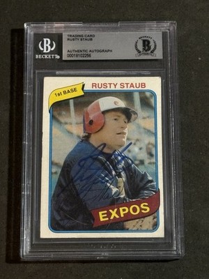 RUSTY STAUB 1980 TOPPS SIGNED AUTOGRAPHED CARD #660 BECKETT BAS AUTHENTIC