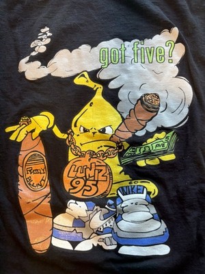 Luniz 95' Got Five? Graphic Black Tee Hip Hop Bay Area Rap Men's