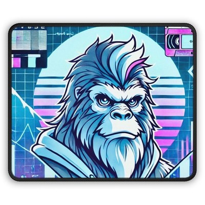 Neon CyberSquatch Anime Gaming Mouse Pad - Cool Computer Accessory, Unique Decor