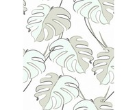 Vliestapete 81607 Kylie Monstera BläTter Weiß Beige
