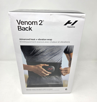 Hyperice Venom 2 Back - Advanced Heat + Vibration Wearable Massage Wrap (Black)