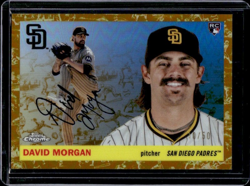 2025 Topps Chrome Platinum David Morgan RC Refractor Toile Cream/Gold #/50