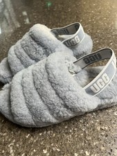 Women's Uggs Oh Fluffita Platform Slipper Shoes Size 7 Grey See Pics Ugg