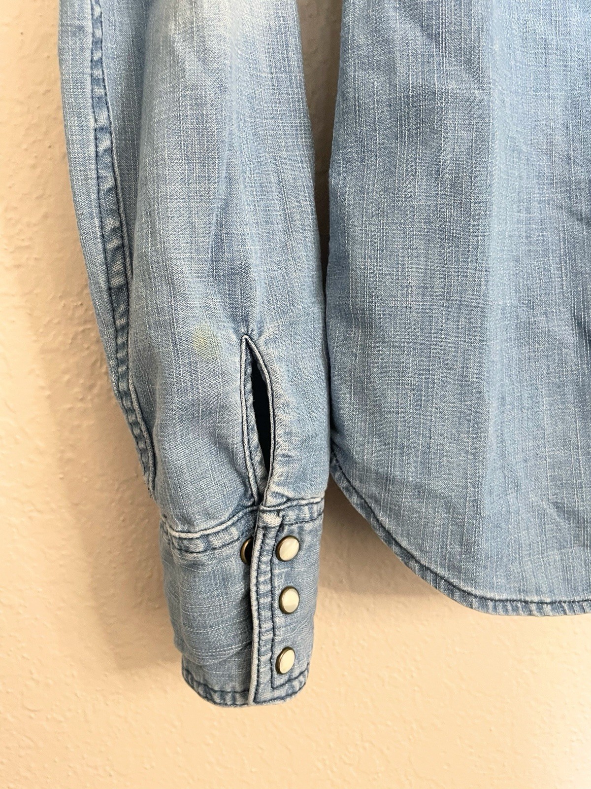 American Eagle Denim Chambray Snap Button Western… - image 2