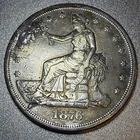 1876 S Trade Silver Dollar $1 VF Details Very Fine Holed