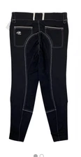 SmartPak Piper 'Evolution' High Rise Breeches in Black/White Stitch Women 38L