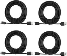4-Pack 25ft Security Camera Micro USB Extension Cable Compatible with YI Home Ca