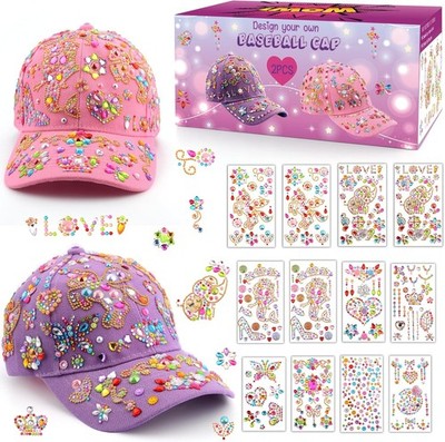 Geschenke für Mädchen DIY Baseballkappe, Kappe Selbst Gestalten mit Diamant A