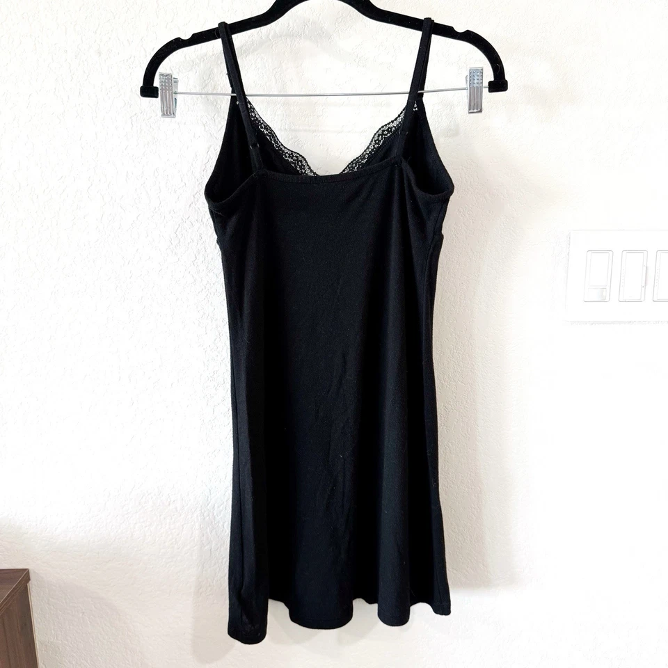 Vintage y2k Black Babydoll Lace Mini Slip Dress Nightgown Tank Dress XS - Image 3 of 4